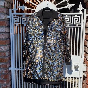 Sparkly gold and silver mini dress